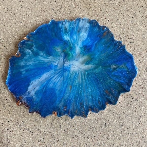 Hand Crafted Blue and Green Coasters - Picture 4 of 6